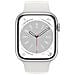 Watch Series 8 45mm Impermeabile 5ATM GPS + Cellular 32GB WiFi / Bluetooth con Cassa in Alluminio Color Argento e Cinturino Sport Bianco - Foto miniatura 2