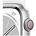 Watch Series 8 45mm Impermeabile 5ATM GPS + Cellular 32GB WiFi / Bluetooth con Cassa in Alluminio Color Argento e Cinturino Sport Bianco - Foto miniatura 4