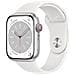 Watch Series 8 45mm Impermeabile 5ATM GPS + Cellular 32GB WiFi / Bluetooth con Cassa in Alluminio Color Argento e Cinturino Sport Bianco - Foto miniatura 1