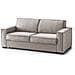 Divano Fisso Manuela, Divano A 2 Posti Large, 100% Made In Italy, Sofà Soggiorno In Tessuto, Con Braccioli Standard, Cm 200x95h90, Tortora - Foto miniatura 2