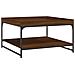 Tavolino Rovere Marrone 80x80x45cm In Legno Multistrato E Ferro - Foto miniatura 2