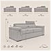 Giunone Divano Letto Alto 18 Cm. Impermeabile T02 Marrone - Foto miniatura 6