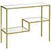 Consolle Da Ingresso A 3 Ripiani In Acciaio E Vetro Temperato, 100x32x76 Cm, Oro - Foto miniatura 1