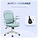 Sedia Da Ufficio Ergonomica Con Schienale A Rete E Altezza Regolabile, 65.5x61.5x88-97.5cm, Azzurro - Foto miniatura 6