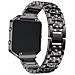 Cinturino Per Orologio Intelligente Con Cinturino In Diamanti Con Cornice Per Orologio Per Fitbit Blaze Black - Foto miniatura 2