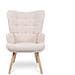 Stella Poltrona Scandinava In Spugna Beige Con Cuciture - Foto miniatura 2