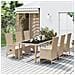 Set da Pranzo da Giardino 7 pz con Cuscini Beige in Polyrattan - Foto miniatura 5