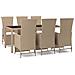 Set da Pranzo da Giardino 7 pz con Cuscini Beige in Polyrattan - Foto miniatura 1