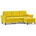 Divano A 3 Posti Con Poggiapiedi Giallo 180cm In Velluto - Foto miniatura 1