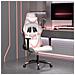 Sedia Da Gaming Massaggiante Bianco E Rosa In Similpelle - Foto miniatura 2