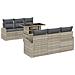 Set di Divani da Giardino  con Cuscini Grigio Chiaro Polyrattan, Divano da Giardino  2 Posti con Ripostiglio e Cuscini Grigio Chiaro Polyrattan - Foto miniatura 1