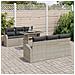 Set di Divani da Giardino  con Cuscini Grigio Chiaro Polyrattan, Divano da Giardino  2 Posti con Ripostiglio e Cuscini Grigio Chiaro Polyrattan - Foto miniatura 3