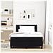 Letto Box Spring con Materasso Nero 120x200 cm Tessuto - Foto miniatura 5