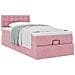 Struttura Letto Pouf con Materasso Rosa 100x200 cm Velluto - Foto miniatura 5
