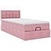 Struttura Letto Pouf con Materasso Rosa 100x200 cm Velluto - Foto miniatura 6
