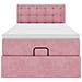 Struttura Letto Pouf con Materasso Rosa 100x200 cm Velluto - Foto miniatura 7