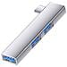 Adattatore Hub Usb-c A Doppio Usb 2.0 + Usb 3.0 In Alluminio Per Laptop E Dispositivi Compatibili Silver - Foto miniatura 1