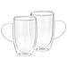 Lotto 2 Bicchieri Con Manico A Doppia Parete 350 Ml In Vetro Borosilicato Solido, Trasparente - Foto miniatura 1