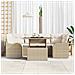 Set Divano da Giardino 7 pcs Beige 100 x 55 x 73 cm Poly Rattan - Foto miniatura 3