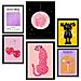 Set Di 6 Stampe Pittura Decorativa Kaws Illustrazioni Di Arte Moderna Incorniciate Con Illustrazioni Di Design Per Le Pareti A3 & A4 Cornice Nera - Foto miniatura 1