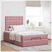 Struttura Letto Pouf con Materassi Rosa 120x190 cm Velluto - Foto miniatura 3