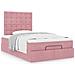 Struttura Letto Pouf con Materassi Rosa 120x190 cm Velluto - Foto miniatura 4