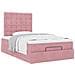 Struttura Letto Pouf con Materassi Rosa 120x190 cm Velluto - Foto miniatura 5