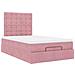 Struttura Letto Pouf con Materassi Rosa 120x190 cm Velluto - Foto miniatura 6