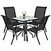 Set da tavolo da giardino VALORA ISLAND con 4 sedie SOFIA - Nero - Foto miniatura 1