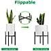 Supporto Decorativo Per Piante Con Tubo Rotondo In Metallo Nero - Porta Vasi Regolabile - Foto miniatura 4