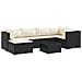 Set Salotto da Giardino con Cuscini 7pz Nero Polyrattan - Foto miniatura 1