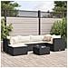 Set Salotto da Giardino con Cuscini 7pz Nero Polyrattan - Foto miniatura 2