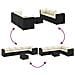 Set Salotto da Giardino con Cuscini 7pz Nero Polyrattan - Foto miniatura 7