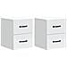 Mobiletto da notte a muro 2 pcs Bianco 34,5 x 33 x 40 cm - Foto miniatura 1