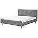 Letto In Tessuto Grigio Chiaro Con Rete A Doghe 180 X 200 Cm - Rennes - Foto miniatura 1
