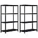 Scaffali 2 Pz Nero 220 Kg 90x40x138 Cm In Plastica - Foto miniatura 1