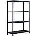 Scaffali 2 Pz Nero 220 Kg 90x40x138 Cm In Plastica - Foto miniatura 2