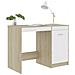 Scrivania Bianca e Rovere Sonoma 100x50x76 cm Legno Multistrato - Foto miniatura 4