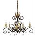 Lampadario A 5 Luci Bronzo, Design Foglie Floreali Oro, E14 - Foto miniatura 2