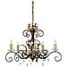 Lampadario A 5 Luci Bronzo, Design Foglie Floreali Oro, E14 - Foto miniatura 1