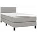 Letto A Molle Materasso E Led Grigio Chiaro 100x200 Cm Tessuto - Foto miniatura 3