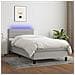 Letto A Molle Materasso E Led Grigio Chiaro 100x200 Cm Tessuto - Foto miniatura 1