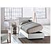 Letto Singolo Roberta, Letto Contenitore Con Rivestimento In Tessuto, 100% Made In Italy, Apertura Laterale, Con Materasso Cm 80x190 Incluso, Bianco - Foto miniatura 2