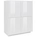 Credenza Zaccaria, Madia Da Cucina A 4 Ante, Buffet Da Soggiorno, 100% Made In Italy, Cm 100x41h126, Bianco Lucido - Foto miniatura 2