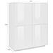 Credenza Zaccaria, Madia Da Cucina A 4 Ante, Buffet Da Soggiorno, 100% Made In Italy, Cm 100x41h126, Bianco Lucido - Foto miniatura 4