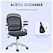 Sedia Da Ufficio Ergonomica Con Schienale A Rete E Altezza Regolabile, 65.5x61.5x88-97.5cm, Grigio - Foto miniatura 2