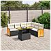 Set Divani Da Giardino Con Cuscini 7pz Nero Polyrattan - Foto miniatura 3