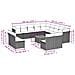 Set Divani da Giardino 14pz con Cuscini in Polyrattan Nero - Foto miniatura 4