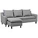 Divano Angolare 3 Posti Elvenes Tessuto Grigio Chiaro Lato Destro - Foto miniatura 3
