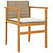 Sedie Giardino con Cuscini 2 pz Beige Polyrattan Legno Massello - Foto miniatura 7